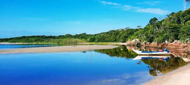 Trilha na praia de Itaguaré saindo de Bertioga