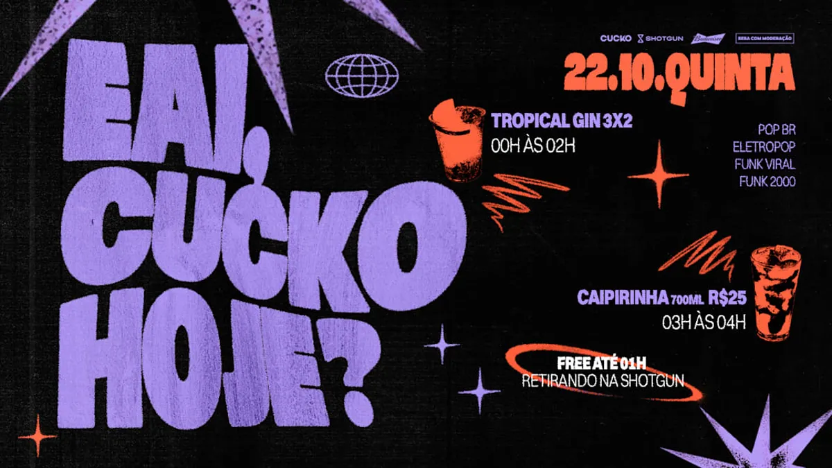 Eai, Cucko Hj? : Pop, Eletropop, Funk Viral&2000 : 22.10